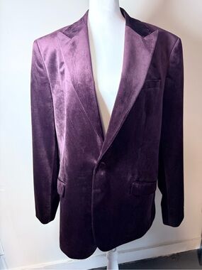Express Men’s Purple Velvet Blazer Jacket Size 36R 💜✨
